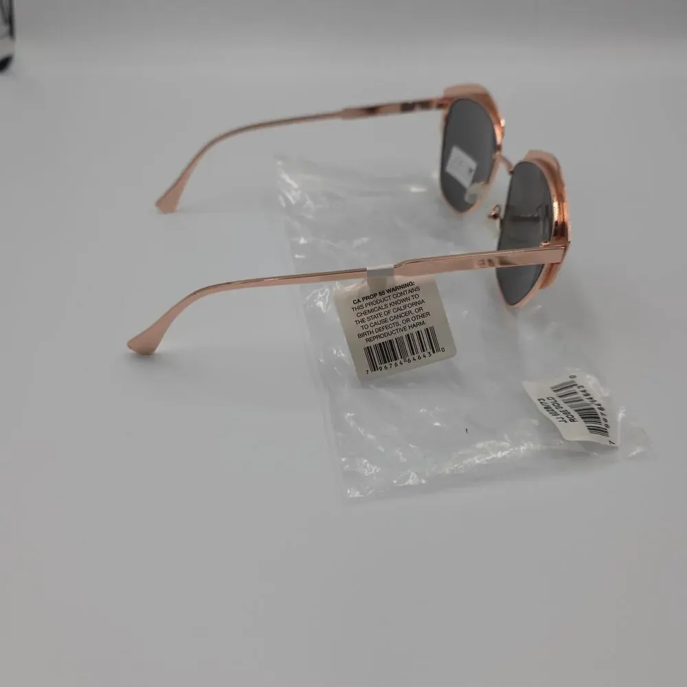 Joe’s Jeans Women's Rose Gold Browline Geometric Cat Eye Sunglasses